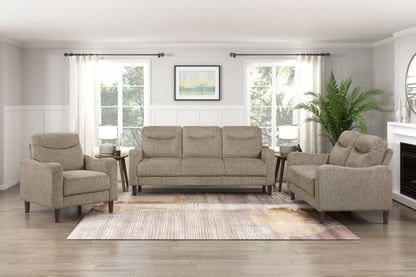Contemporary Brown Sofa Chenille Fabric Upholstery Foam Comfort Solid Wood Living Room Furniture 1pc image 8