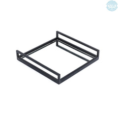 Handcrafted Glass With Metal Frame Serving Tray - 20x20x3 Inches | Rustic & Elegant Design for Entertaining-Set of 2