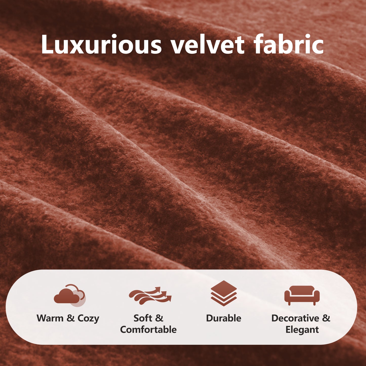 140''Soft Velvet Fabric,Boneless Sofa With Tufted,32D High Density Sponge,Ergonomic Design Bottom,No Assembly Required,Bottom Anti-Slip Design,For Living Rooms,Home Theater,Red Brown image 8