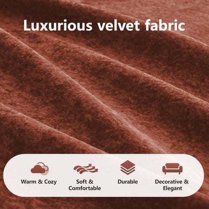 140''Soft Velvet Fabric,Boneless Sofa With Tufted,32D High Density Sponge,Ergonomic Design Bottom,No Assembly Required,Bottom Anti-Slip Design,For Living Rooms,Home Theater,Red Brown image 8