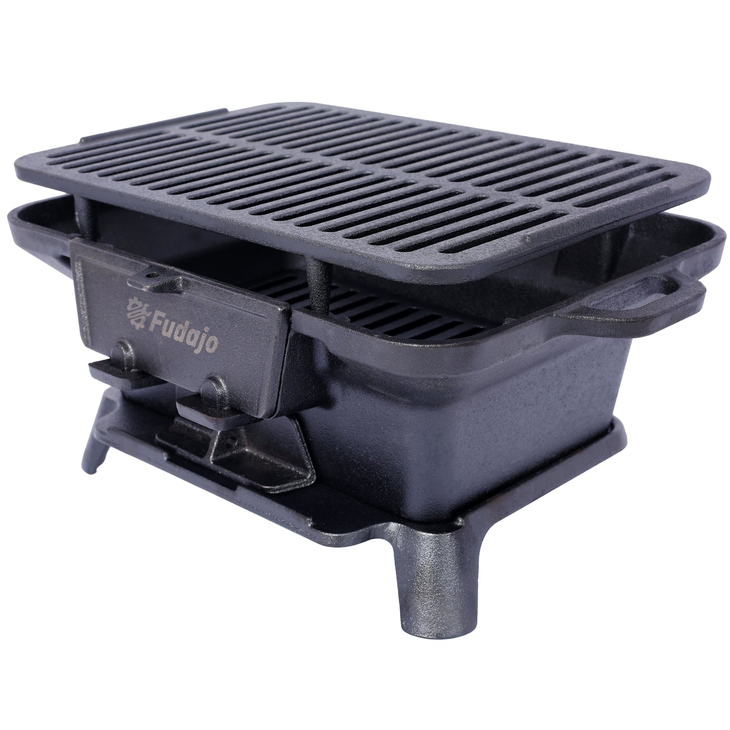 Oval Cast Iron Grill Outdoor, Portable Charcoal Grill and Tabletop Cast Iron Skillet - 100% Cast Iron, Durable, Small Charcoal Grill, Camping Stove, Hibachi Grill image 2