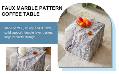 Elevate your living space with this modern MDF coffee table, which showcases gray textured patterns. It is characterized by stylish design. image 7