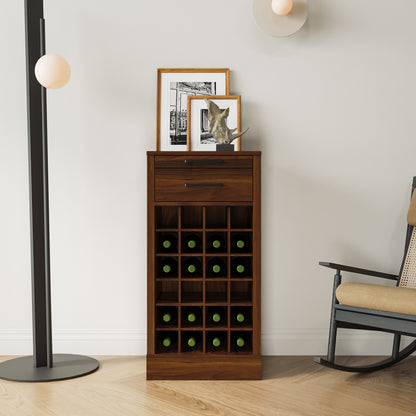 brown walnut color modular 24 wine bar cabinet Buffet Cabinet image 1