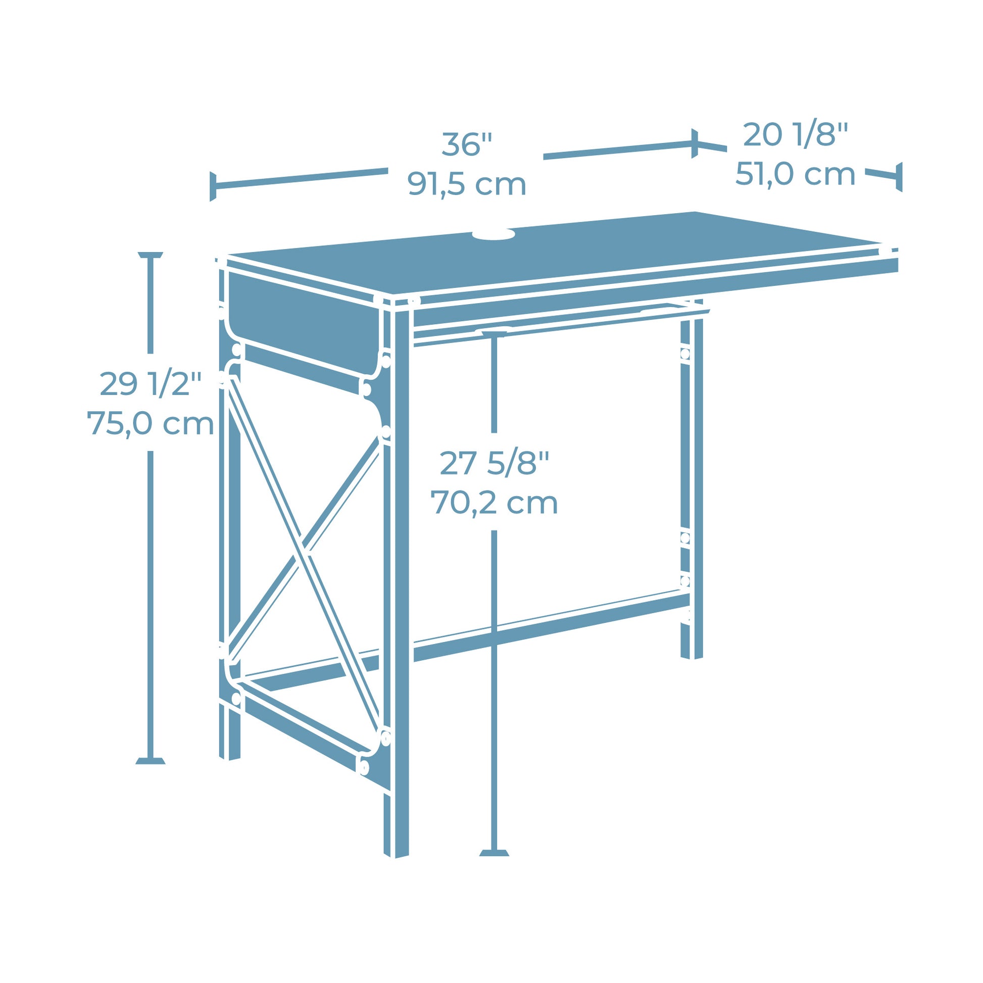 Desk Return 36" with Expanded Workspace, Brown finish image 9