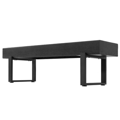 59" Wood Bench for Bedroom End of Bed, Farmhouse Indoor Kitchen Table Benches,Versatile Modern Shoe Bench for Entryway, Black image 10