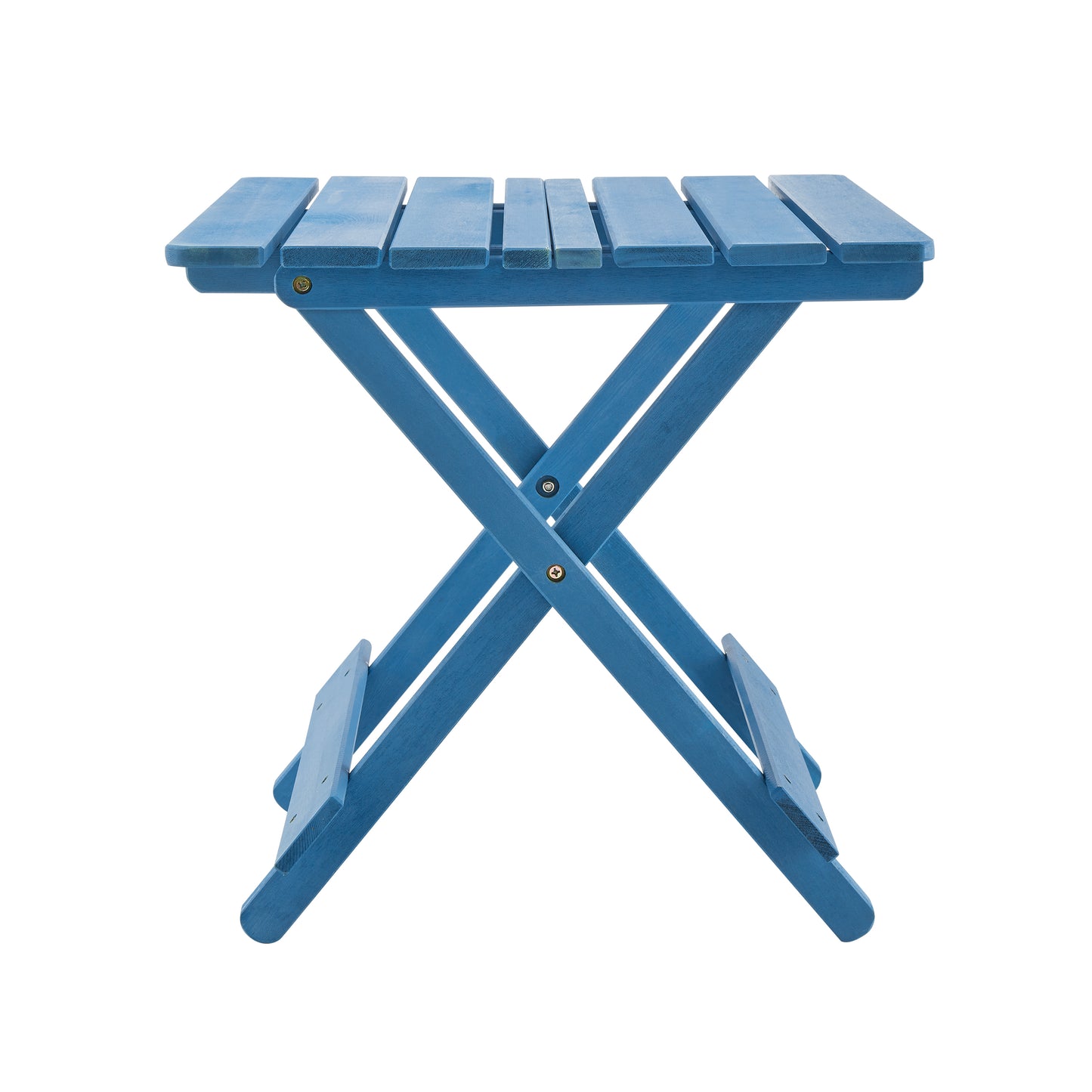 Folding Square Table Patio Outdoor solid wood Table for Backyard, Balcony, Portable Design Space-Saving Blue Color image 12