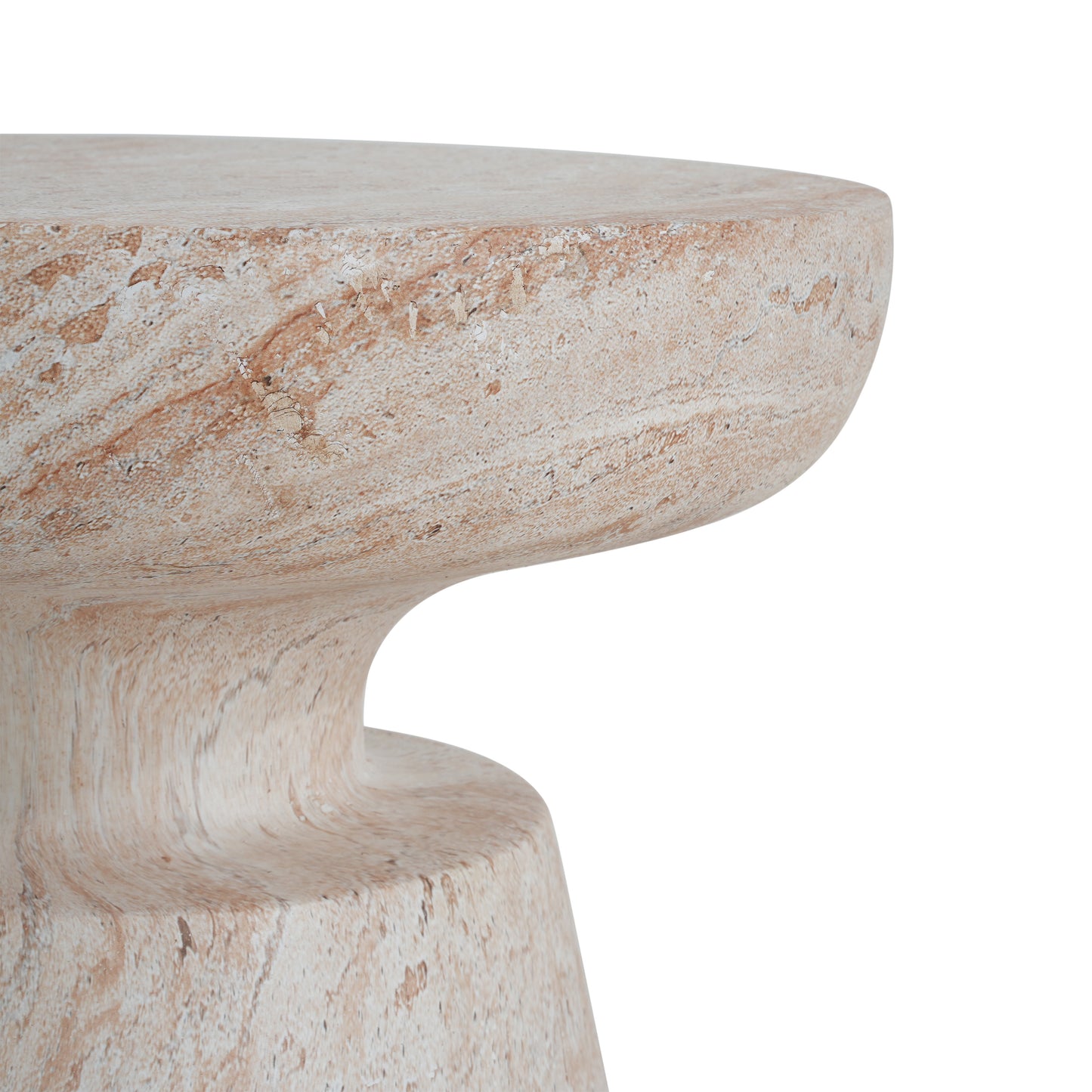 Outdoor/Indoor Lightweight Concrete Side Table,Travertine Finish image 7