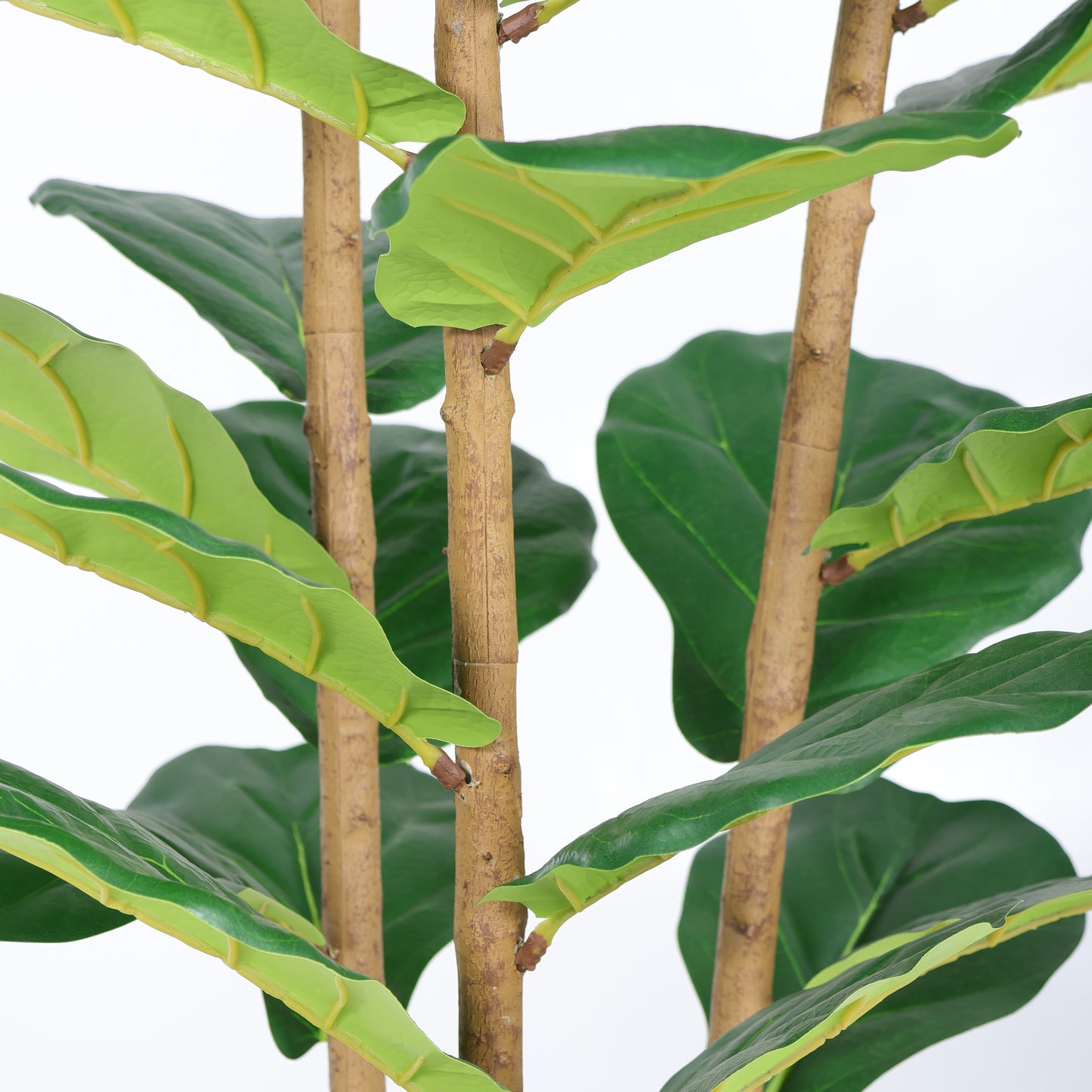 5.2FT Artificial Fiddle Leaf Fig Tree With Decorative White Pot, Real Touch Fake Indoor Plant for Home Office Living Room Corner Decoration, 1pc/set image 10