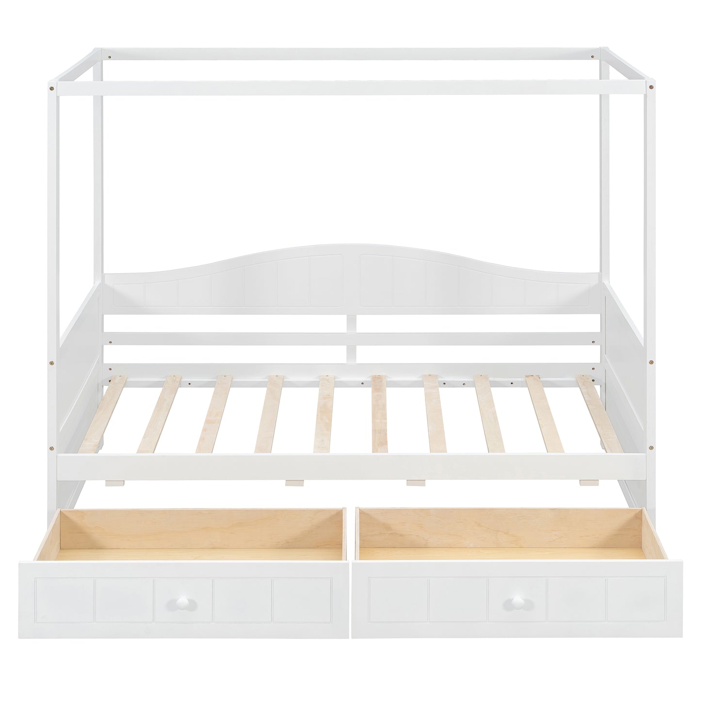 Twin Size Canopy Day Bed with 2 Drawers, White(Old SKU: N708P373435K) image 5