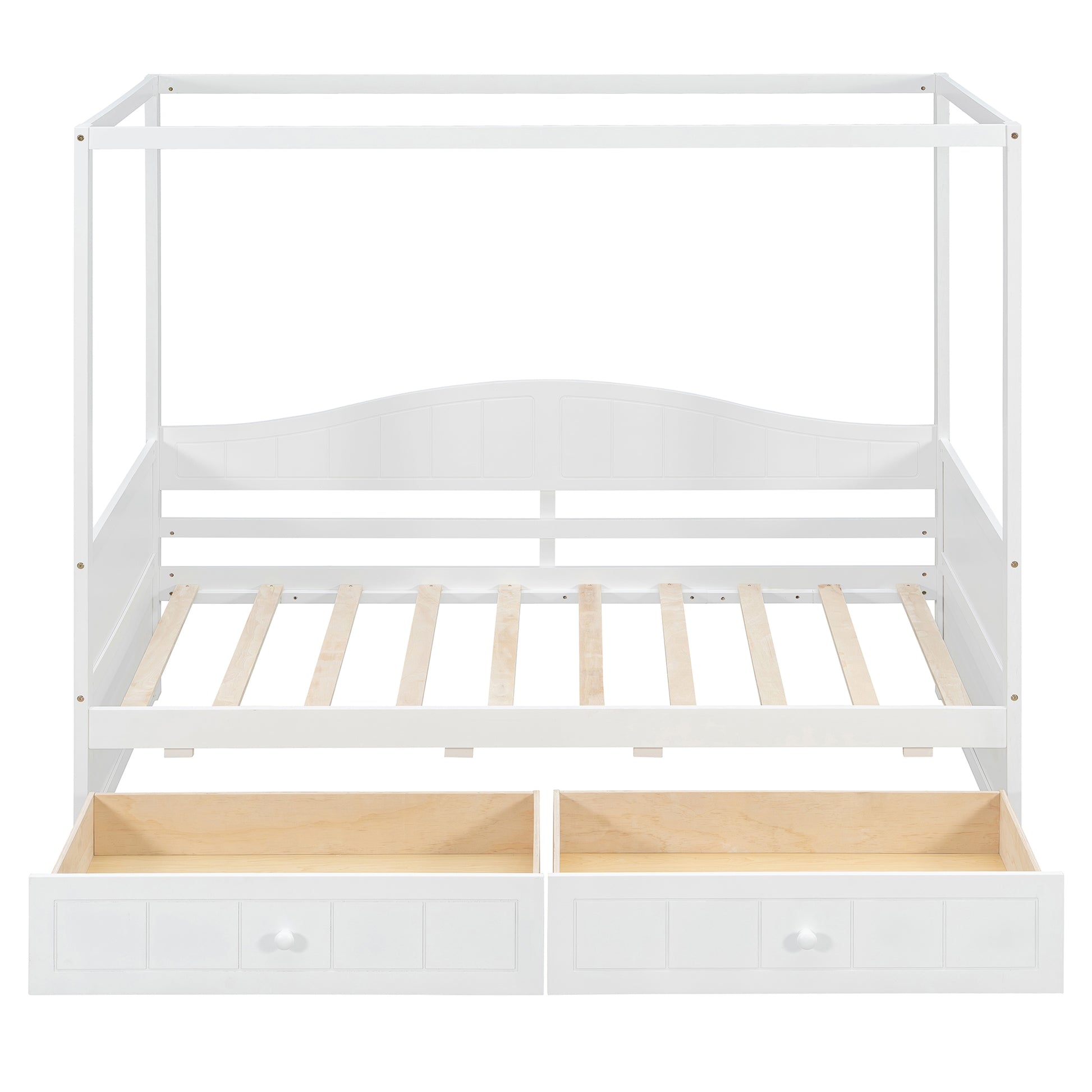 Twin Size Canopy Day Bed with 2 Drawers, White(Old SKU: N708P373435K) image 5