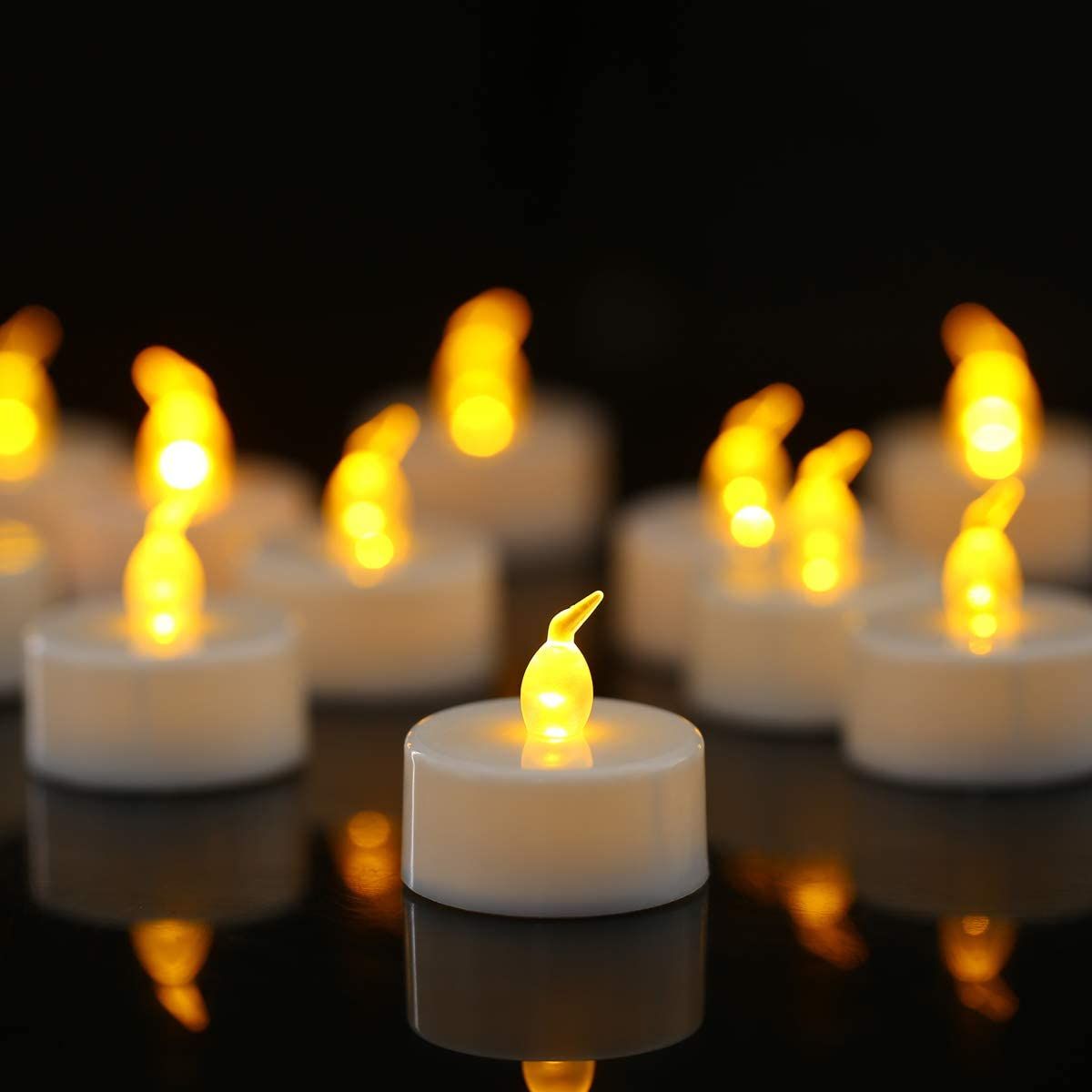 96x LED Tea Lights Candles Battery Operated Flickering Flameless Realistic Tealight image 1