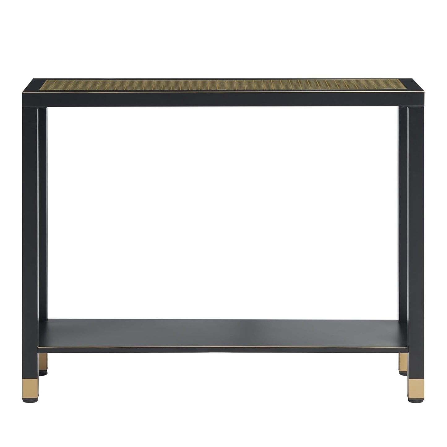 Glass Entryway Table, 2-Tier Entry Way Console Entrance Table, 41"L Narrow Sofa Table with Shelves, Ideal for Hallway, Entryway, Living Room, Foyer, Corridor, and Office (Gold & Black) image 6