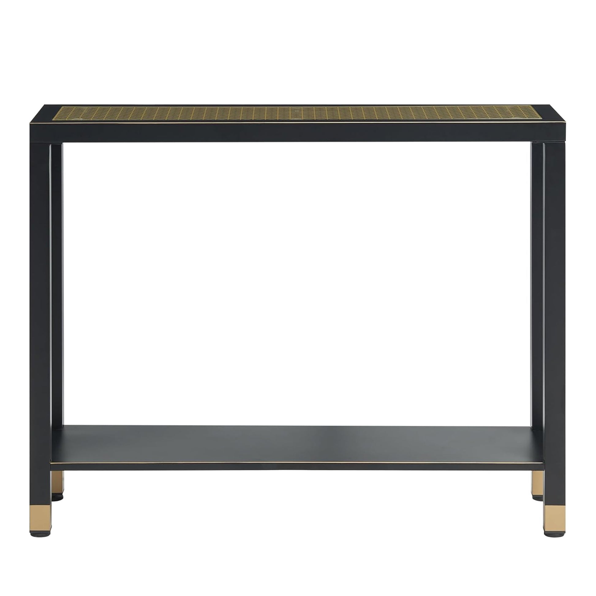 Glass Entryway Table, 2-Tier Entry Way Console Entrance Table, 41"L Narrow Sofa Table with Shelves, Ideal for Hallway, Entryway, Living Room, Foyer, Corridor, and Office (Gold & Black) image 6
