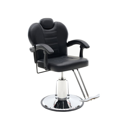 90°-150° Reclining Barber Chairs for Barbershop, Heavy Duty Hydraulic Pump 360°Swivel Salon Chair for Hair Stylist -Black image 4