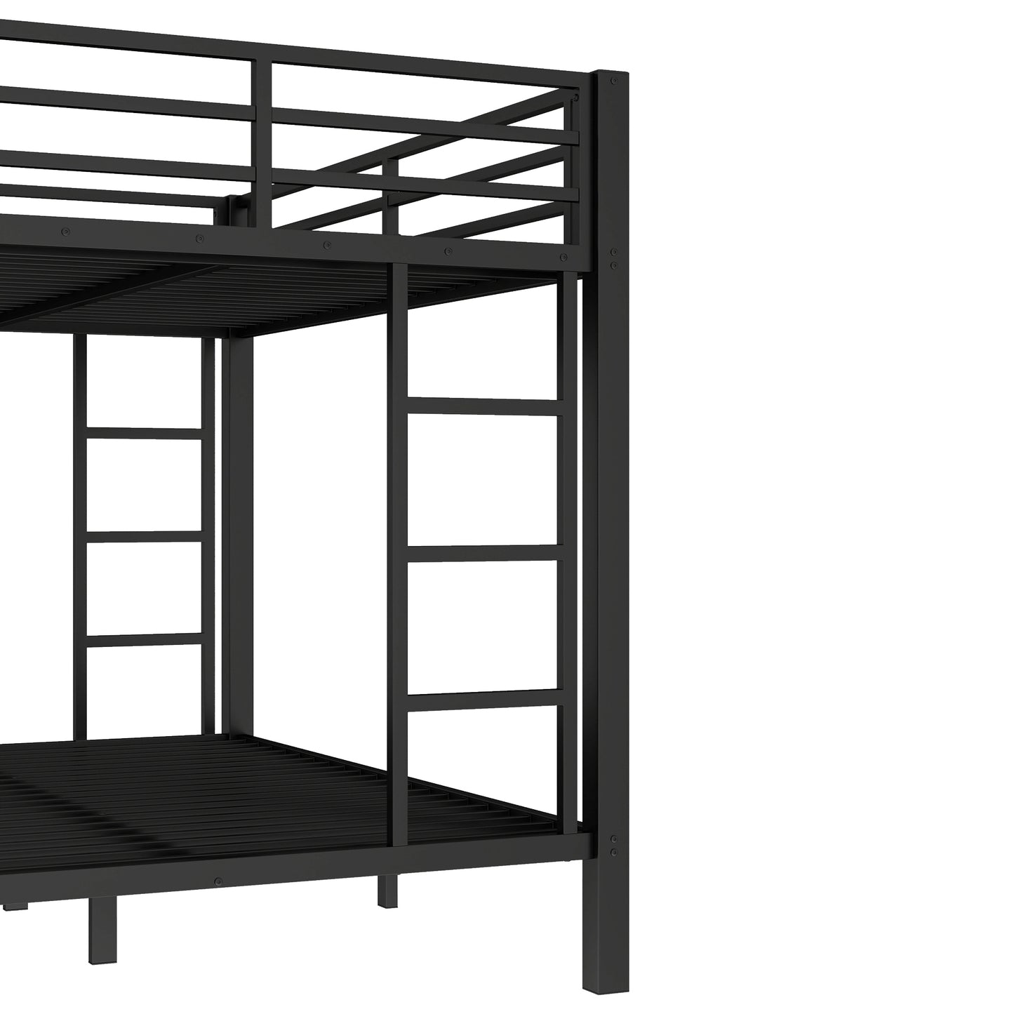 Metal Full XL over Queen Bunk Bed for Teens and Adults,Space-Saving/Noise Reduced/No Box Spring Needed,Black image 8