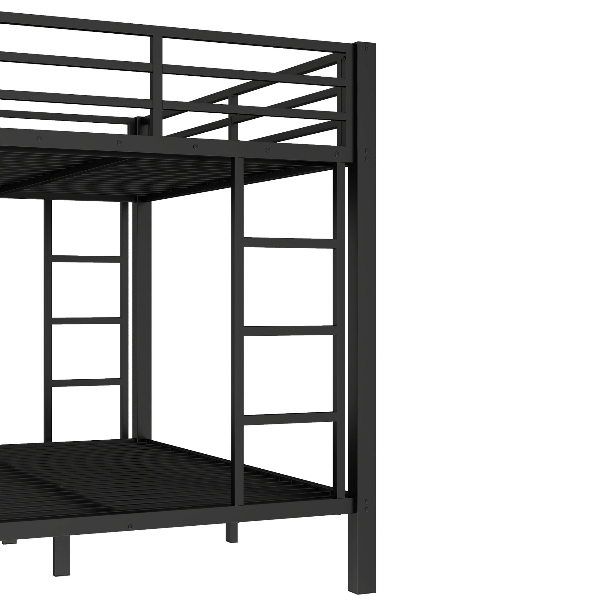 Metal Full XL over Queen Bunk Bed for Teens and Adults,Space-Saving/Noise Reduced/No Box Spring Needed,Black image 8
