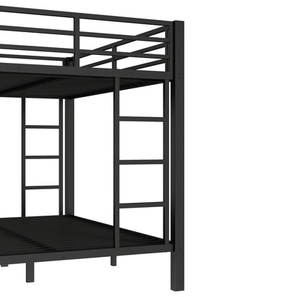 Metal Full XL over Queen Bunk Bed for Teens and Adults,Space-Saving/Noise Reduced/No Box Spring Needed,Black image 8