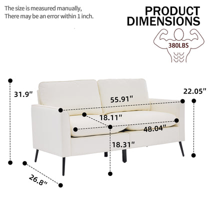 TS Cat paw leather upholstered sofa loveseat,Nordic retro light luxury living room balcony bedroom single casual sofa chair Double sofa + two pack combination(Cream White) image 5