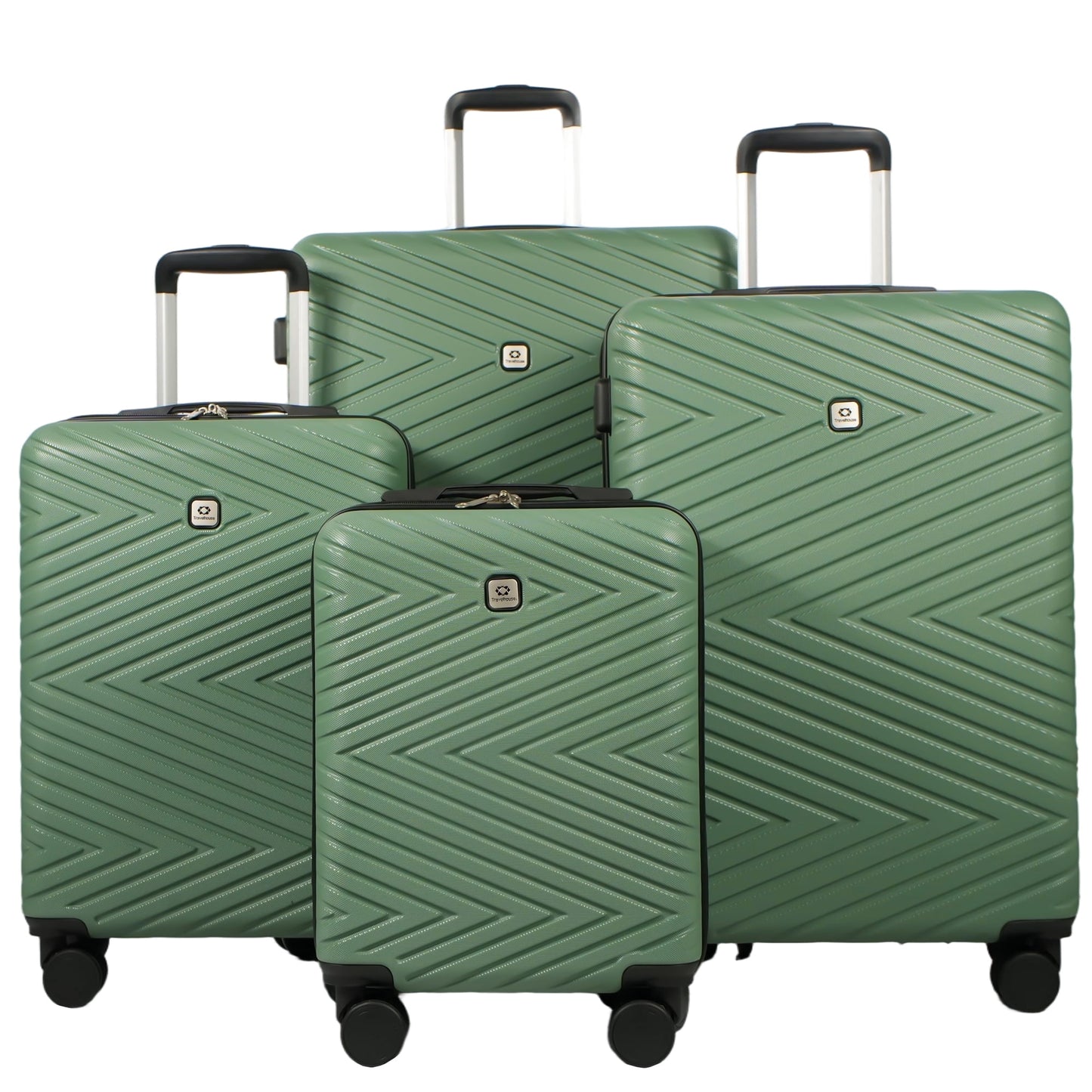 luggage 4-piece ABS lightweight suitcase with rotating wheels, 24 inch and 28 inch with TSA lock, (16/20/24/28) GREEN image 2