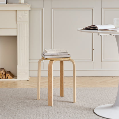 Set of 4 Stackable Stools, Stackable Bentwood Stools, Round Backless Chairs for Dining Room, Kitchen, Classroom image 4