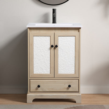 Bathroom Vanity Sink Base Wooden Material Ready-to-Assemble Bathroom Cabinet 24" Width without sink image 1
