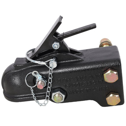 2-5/16 Inch Adjustable Channel Mount Trailer Coupler, 15000 LBS Heavy Duty Cast Steel Sleeve-Lock Coupler, Black Finish with Complete Mounting Hardware Kit image 5