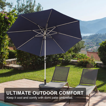 9FT Patio Umbrella, Outdoor Table Umbrella with Push Button Tilt and Crank, UV Protection Waterproof Market Sun Umbrella with 8 Sturdy Ribs for Garden, Deck, Backyard, Pool (Navy Blue) image 7
