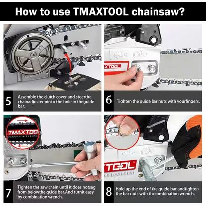 TMAXTOOL 62cc Powerful 20 inch Gas Chainsaw with 2 Stroke - Perfect for Pruning, Limbing, and Sawmill Operations-black image 5