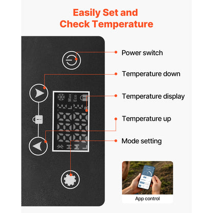 Car Refrigerator, DC 12/24V AC100-240V Compressor Electric Cooler, -4°F to 68°F Car Fridge with APP Control, 16 QT Cars Freezer for RVs, Campsites, Boats, Camping, Fishing, 60W Portable Freezer image 5