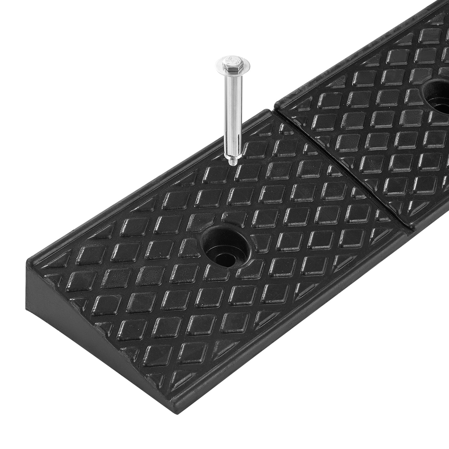 Rubber Curb Ramp, 33069 lbs Load Capacity, 2 Inches Rise Height Heavy Duty Rubber Threshold Ramp with Drainage Tank for Wheelchairs, Strollers, Motorcycles, Cars, Lawn Mowers & Trailers, 2 Pack image 7