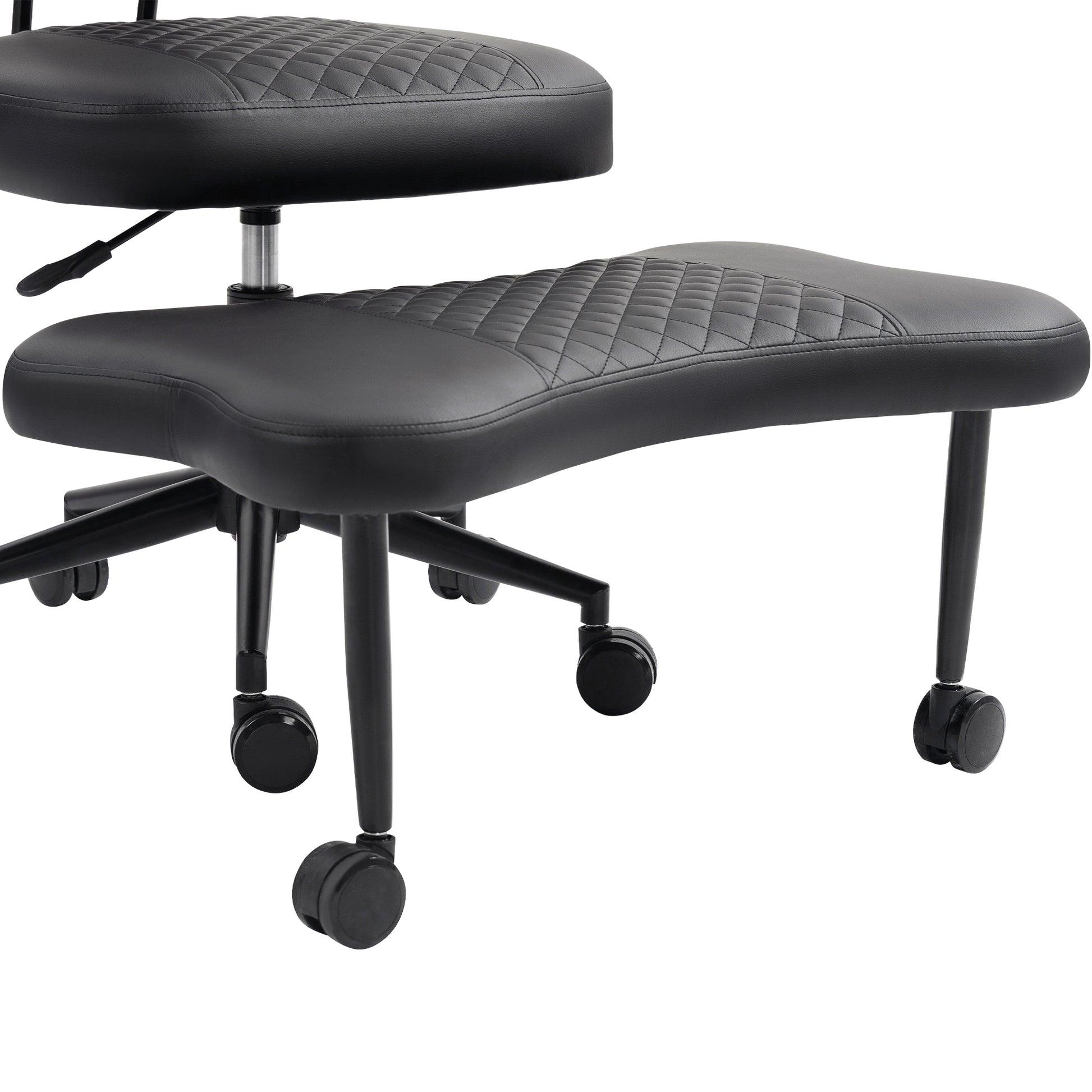 Meditation chair, an ergonomic cross-legged seating chair with lumbar support and a height-adjustable seat cushion, ideal for people engaged in high-intensity office work. Black image 5