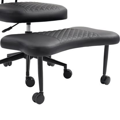 Meditation chair, an ergonomic cross-legged seating chair with lumbar support and a height-adjustable seat cushion, ideal for people engaged in high-intensity office work. Black image 5
