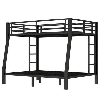 Metal Full XL over Queen Bunk Bed for Teens and Adults,Space-Saving/Noise Reduced/No Box Spring Needed,Black image 10