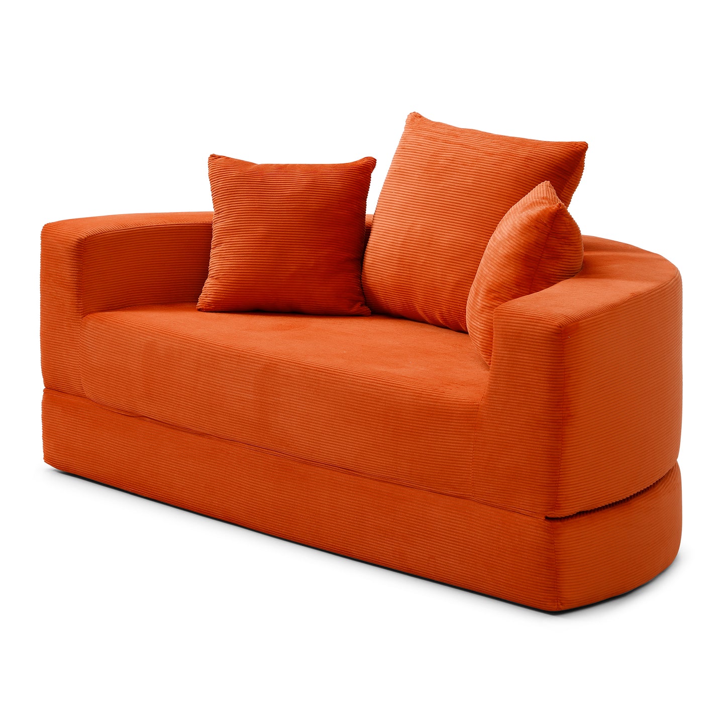 Convertible sofa couch bed,multi-functional,circular bed,adjustable Futon sofa,No Assembly compressed corduroy floor lounge sofa for Apartment office bedroom living room image 7