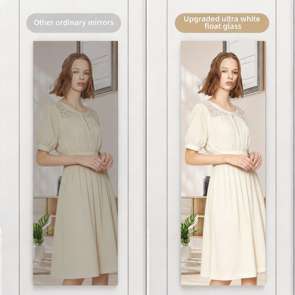 Door Mirror Full Length, 47"x 16" Full Body Over The Door Hanging Wall Mounted Mirror for Bedroom, Living Room, Cloakroom, Square White image 5
