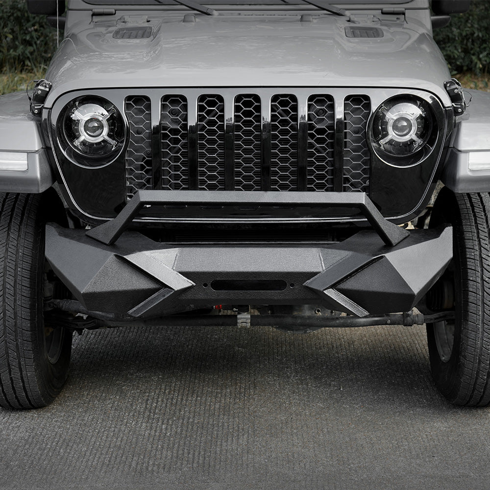 X Style Front Bumper with Winch Plate Compatible with Wrangler JK (2007-2017) Heavy Duty Black Textured Manganese Steel Construction, Perfect for On and Off-Road Used image 12