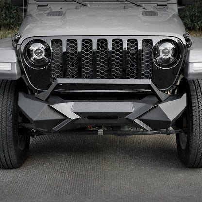 X Style Front Bumper with Winch Plate Compatible with Wrangler JK (2007-2017) Heavy Duty Black Textured Manganese Steel Construction, Perfect for On and Off-Road Used image 12