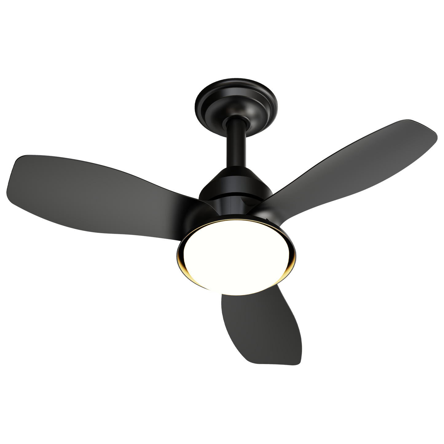 24.4" Black Ceiling Fan with Light, 3 Blades, 6-Speed Reversible Quiet DC Motor, Dimmable LED, APP & Remote Control, Flush Mount for Bedroom Living Room Covered Patio image 9