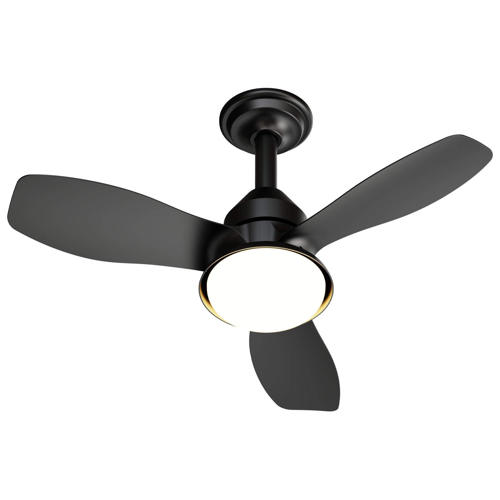 24.4" Black Ceiling Fan with Light, 3 Blades, 6-Speed Reversible Quiet DC Motor, Dimmable LED, APP & Remote Control, Flush Mount for Bedroom Living Room Covered Patio image 9