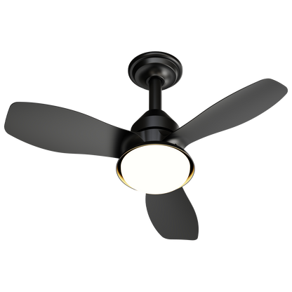 24.4" Black Ceiling Fan with Light, 3 Blades, 6-Speed Reversible Quiet DC Motor, Dimmable LED, APP & Remote Control, Flush Mount for Bedroom Living Room Covered Patio image 9