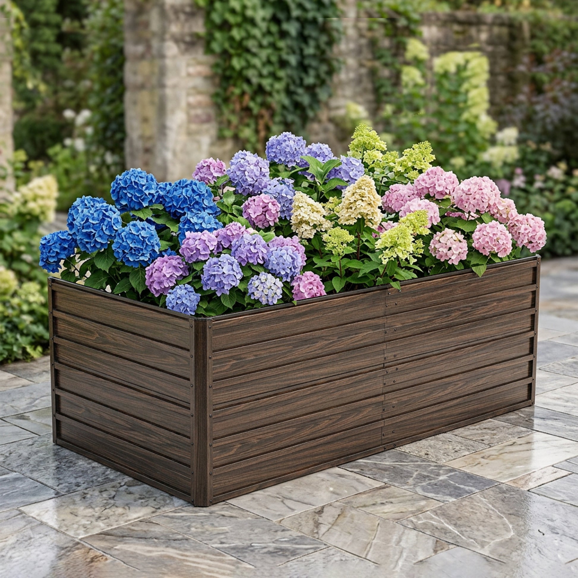 74.6"x35.4"x25" Raised Garden Bed Kit, Metal Elevated Planter Box, Open Drainage Base, 4 Reinforcing Rods, Rustproof Steel with Safety Edging – Easy Assembly for Vegetables, Flowers, Herbs image 1