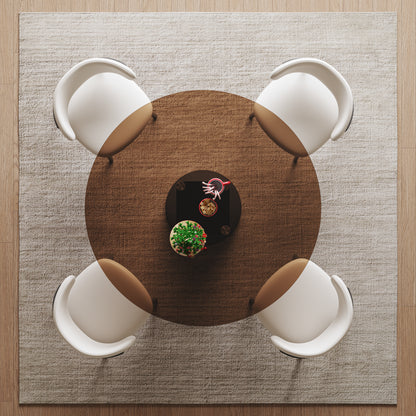 35-inch round glass dining table, with tempered glass tabletop and carbon steel legs. Suitable for 2-4 people. Dark brown small round dining table, suitable for restaurants and apartments. (4 chair) image 2