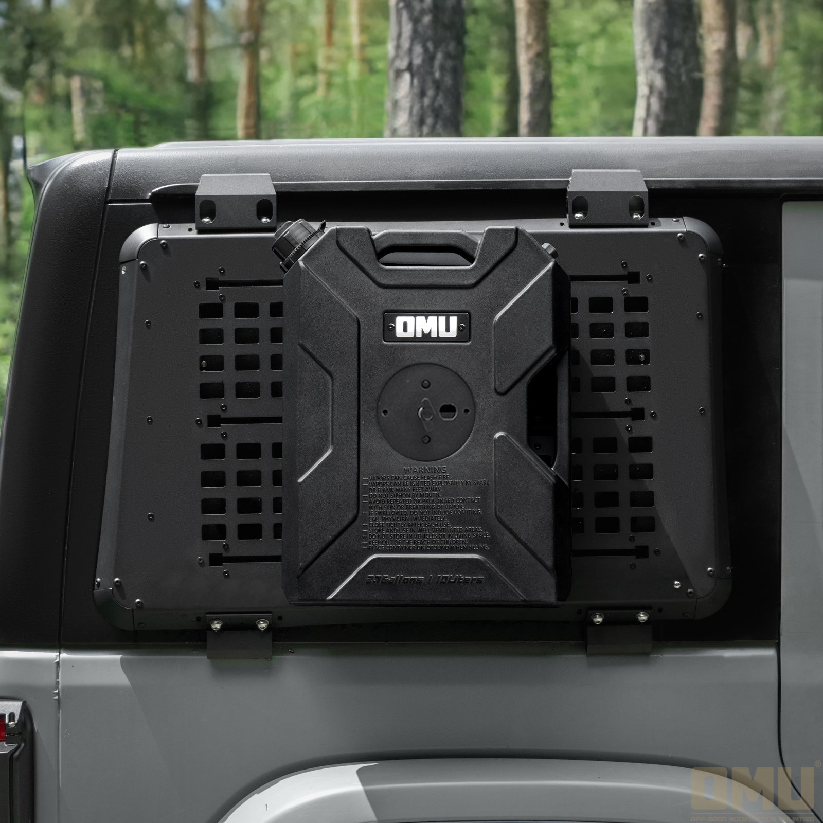 OMU 2.64 Gallon/10L Door Hinge Gasoline Container and Mount Set Compatible with 2007-2026 Jeep wrangler JK JL JT, Gasoline Pack Mount Backing Plate with Snapin Spout Backup Petrol Water Storage Can image 10