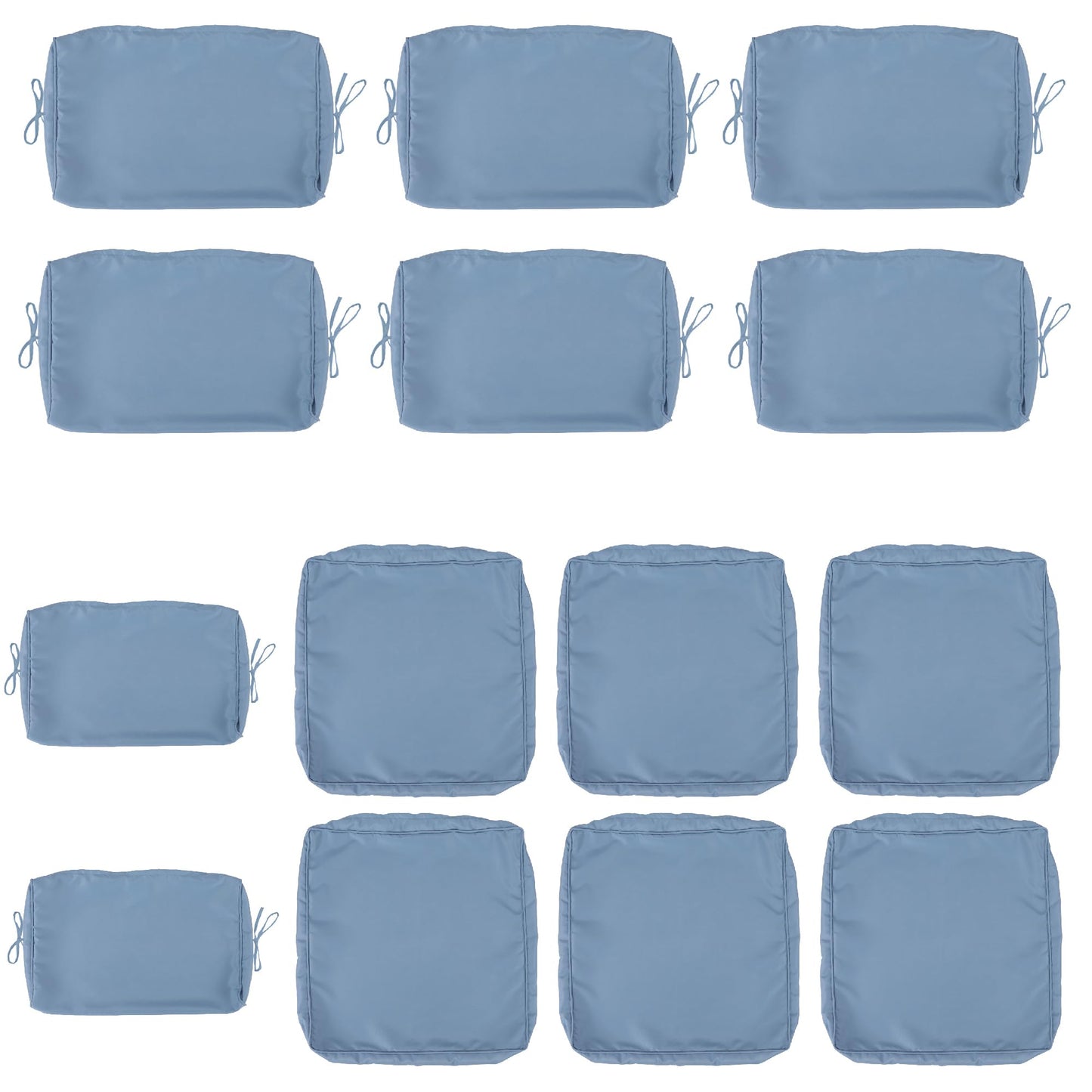 Cushion Covers for 7 Pcs (6-Seaters) Wicker Rattan Sectional Sofa, 14Pack Cushion Slipcovers Set Seat and Back,Outdoor Cushion Slipcover with Zipper, Haze blue(Only Cover) Haze blue image 1