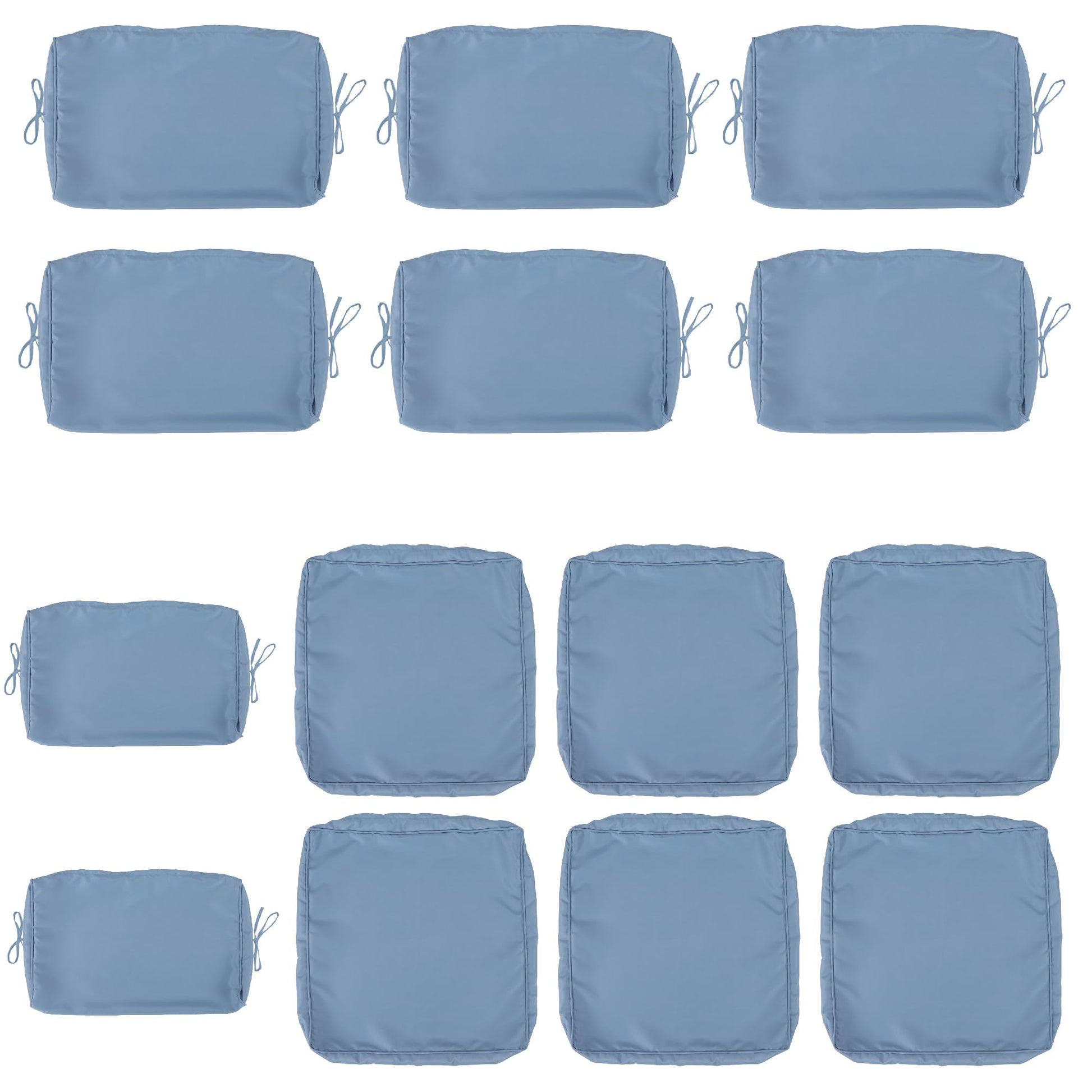 Cushion Covers for 7 Pcs (6-Seaters) Wicker Rattan Sectional Sofa, 14Pack Cushion Slipcovers Set Seat and Back,Outdoor Cushion Slipcover with Zipper, Haze blue(Only Cover) Haze blue image 1