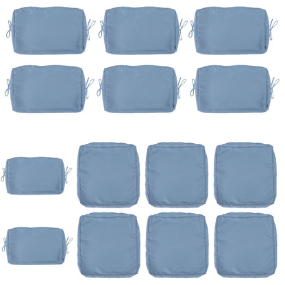 Cushion Covers for 7 Pcs (6-Seaters) Wicker Rattan Sectional Sofa, 14Pack Cushion Slipcovers Set Seat and Back,Outdoor Cushion Slipcover with Zipper, Haze blue(Only Cover) Haze blue image 1