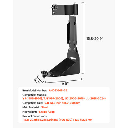 High Lift Off Road Jack Mount Bracket Fit Jeep Wrangler YJ/TJ/JK/JL 1986-2024 image 9