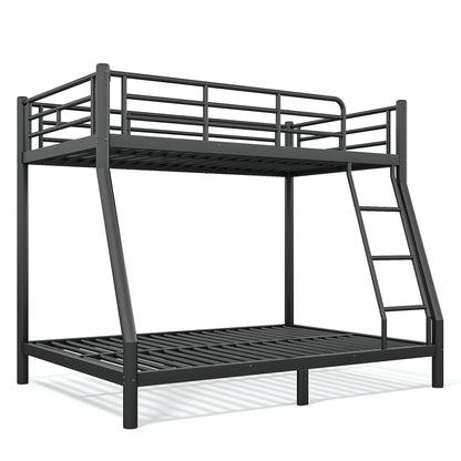 Twin over Full Size Metal Bunk Bed for Teens and Adults,Space-Saving/Noise Reduced/No Box Spring Needed, Round Tube, Black image 12