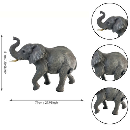 20'' Tall Resin Elephant Statue with Raised Trunk, Weather Resistant Outdoor Elephant Sculpture Decor for Yard, Lawn, Patio, Front Porch & Garden Ornament image 4