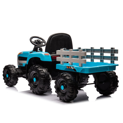 Ride on Tractor with Trailer,24V Battery Powered Electric Tractor Toy, 200w*2motor 1.86-4.97MPH/Remote Control,electric car for kids,Three speed adjustable,USB,MP3,Bluetooth,LED light, safety belt. image 11